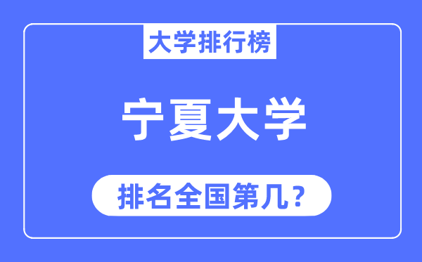2023年寧夏大學(xué)排名,最新全國(guó)排名第幾