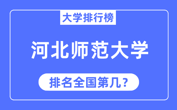 2023年河北師范大學(xué)排名,最新全國排名第幾