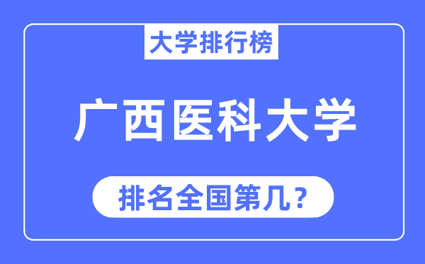 2023年廣西醫科大學排名,最新全國排名第幾