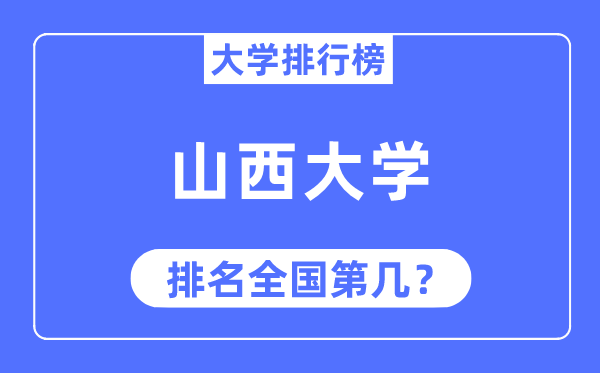 2023年山西大學(xué)排名,最新全國排名第幾