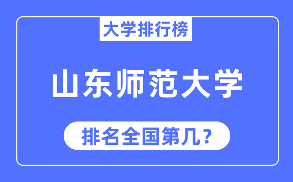2023年山東師范大學(xué)排名,最新全國排名第幾