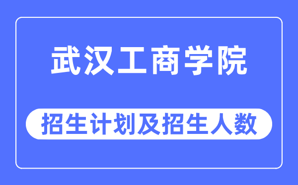 2023年武漢工商學(xué)院各省招生計劃及各專業(yè)招生人數(shù)是多少