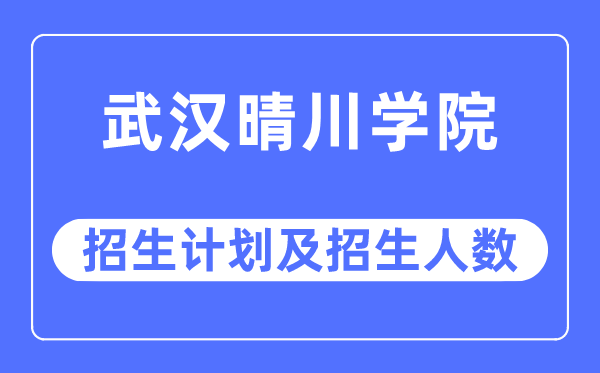 2023年武漢晴川學院各省招生計劃及各專業招生人數是多少