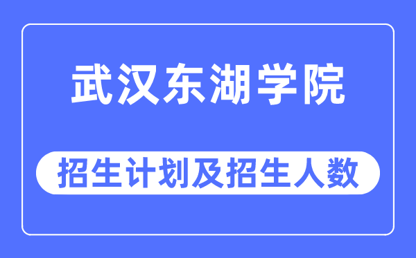 2023年武漢東湖學院各省招生計劃及各專業招生人數是多少