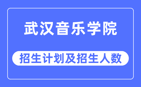 2023年武漢音樂學院各省招生計劃及各專業招生人數是多少