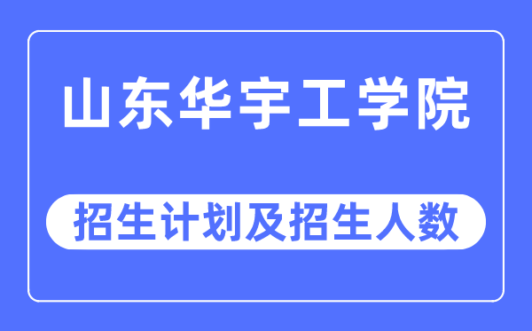 2023年山東華宇工學院各省招生計劃及各專業招生人數是多少