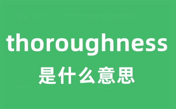 thoroughness是什么意思