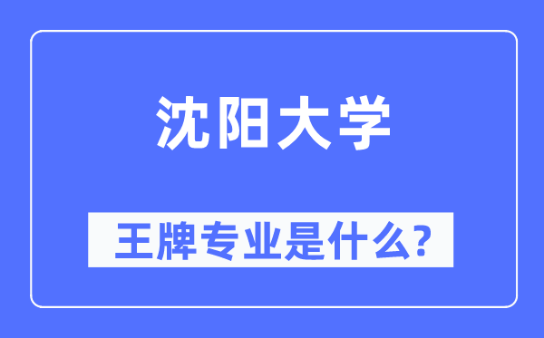 沈陽大學王牌專業是什么,有哪些專業比較好？