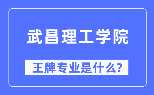 武昌理工學院王牌專業是什么,有哪些專業比較好？