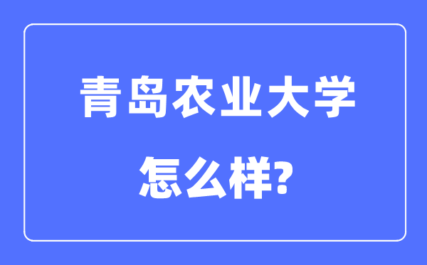 青島農(nóng)業(yè)大學(xué)是幾本一本還是二本,青島農(nóng)業(yè)大學(xué)怎么樣？