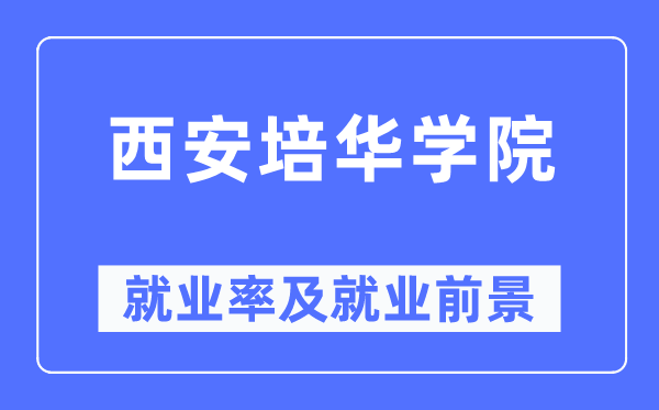 西安培華學院就業率及就業前景怎么樣,好就業嗎？
