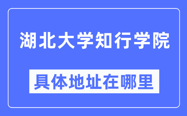 湖北大學知行學院具體地址在哪里,在哪個城市，哪個區？