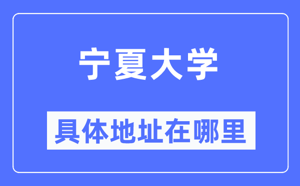 寧夏大學具體地址在哪里,在哪個城市，哪個區？