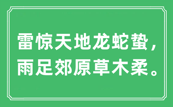 “雷驚天地龍蛇蟄，雨足郊原草木柔”是什么意思,出處及原文翻譯