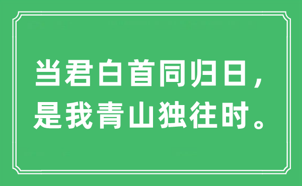 “當君白首同歸日，是我青山獨往時。”是什么意思,出處及原文翻譯