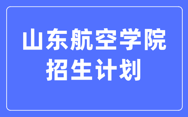 2024年山東航空學院各省招生計劃及各專業招生人數是多少