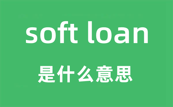 soft loan是什么意思,中文翻譯是什么