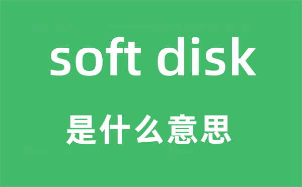 soft disk是什么意思,中文翻譯是什么