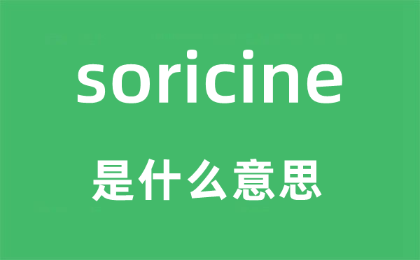 soricine是什么意思,soricine怎么讀,中文翻譯是什么