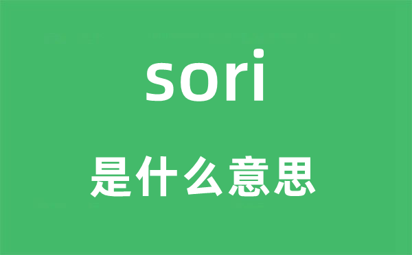 sori是什么意思,sori怎么讀,中文翻譯是什么