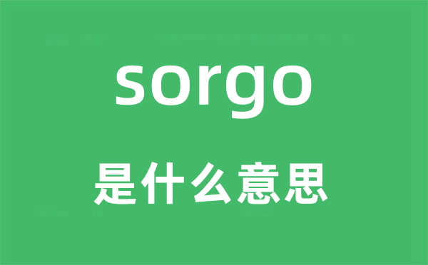 sorgo是什么意思,sorgo怎么讀,中文翻譯是什么