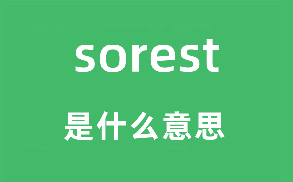 sorest是什么意思,sorest怎么讀,中文翻譯是什么