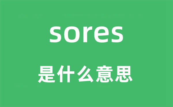 sores是什么意思,sores怎么讀,中文翻譯是什么