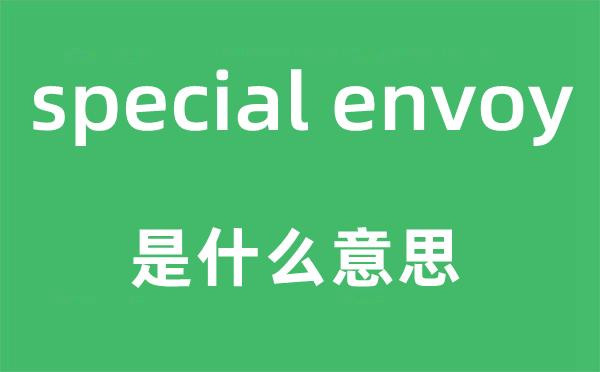 special envoy是什么意思,中文翻譯是什么