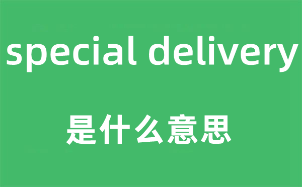 special delivery是什么意思,中文翻譯是什么