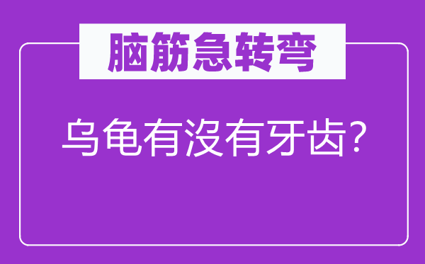 腦筋急轉(zhuǎn)彎：烏龜有沒有牙齒？