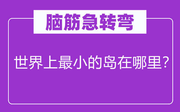 腦筋急轉彎：世界上最小的島在哪里？