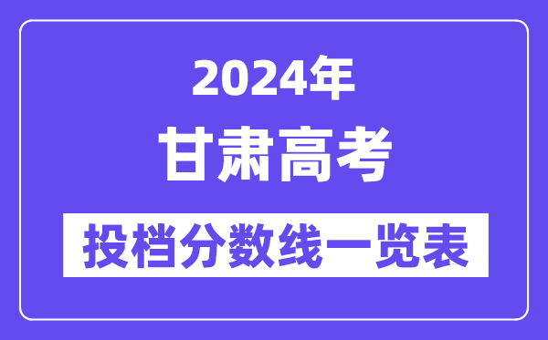 2024年甘肅高考投檔分?jǐn)?shù)線一覽表（本科、專科、物理、歷史）
