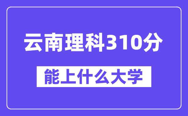 云南理科310分左右能上什么大學？