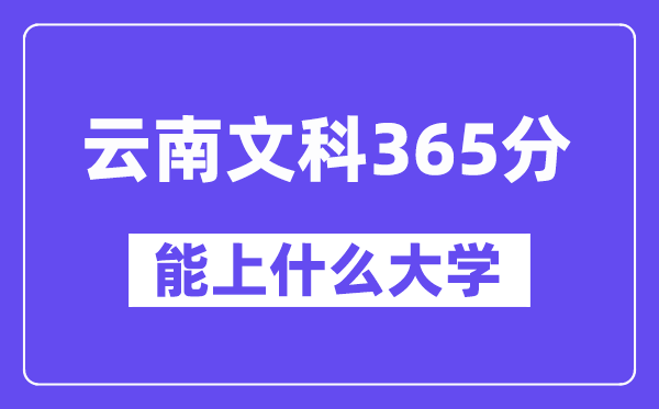 云南文科365分左右能上什么大學？