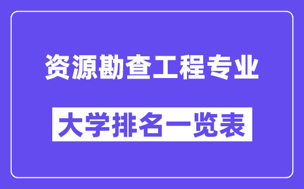 全國資源勘查工程專業大學排名一覽表（最新排行榜）
