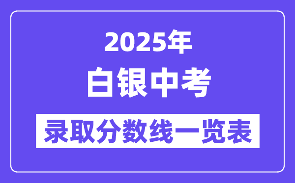 2025年白銀中考各高中錄取分數(shù)線一覽表