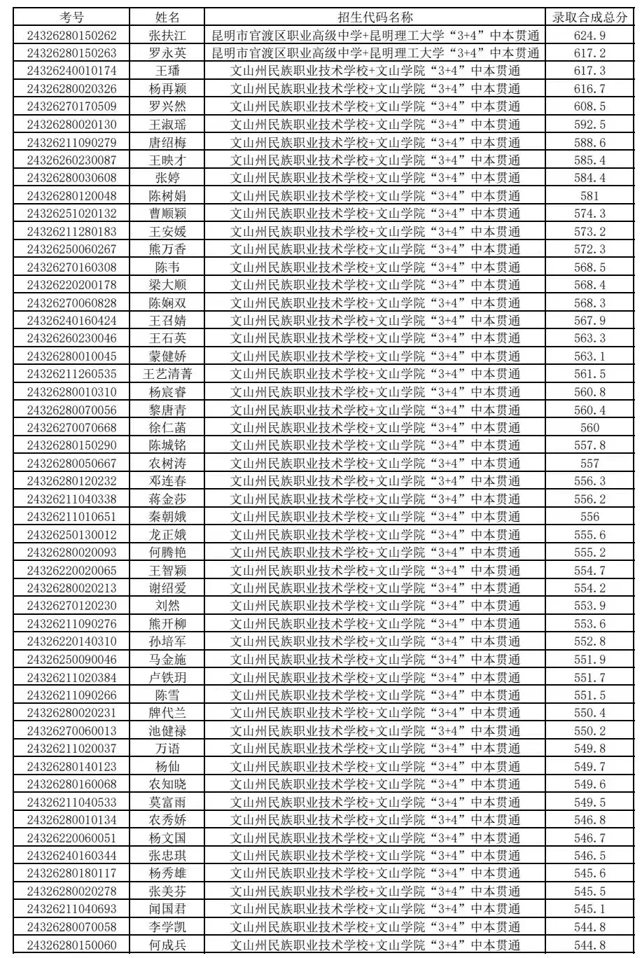 2025年文山中考各高中錄取分數(shù)線一覽表