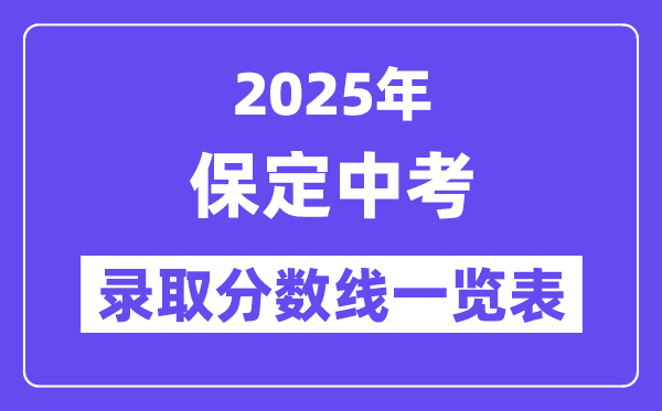2025年保定中考各高中錄取分數(shù)線一覽表