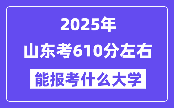 2025年山東考610分左右能報考上什么大學?附位次排名對照表