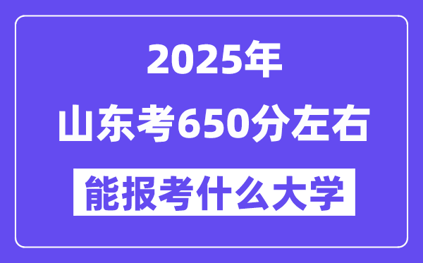 2025年山東考650分左右能報考上什么大學?附位次排名對照表