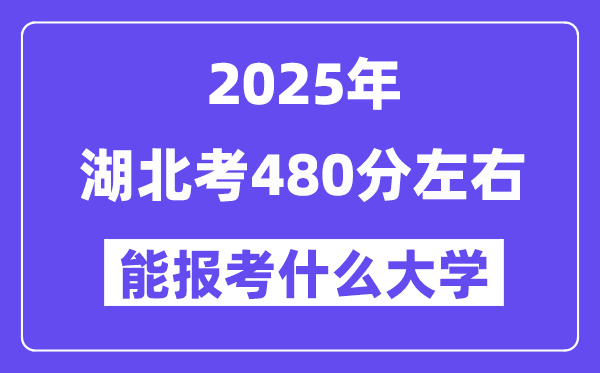 2025年湖北考480分左右能報考上什么大學?附位次排名對照表