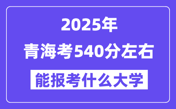 2025年青海考540分左右能報考上什么大學?附位次排名對照表