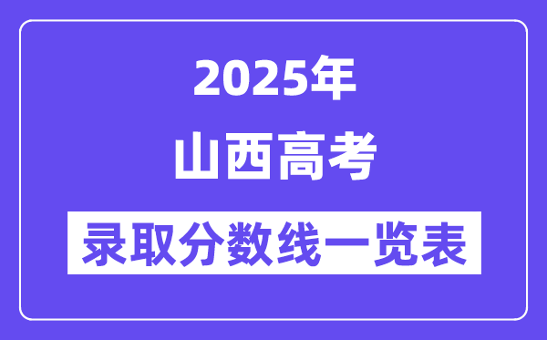 2025山西高考各批次錄取分數線一覽表（含一本,二本,專科）