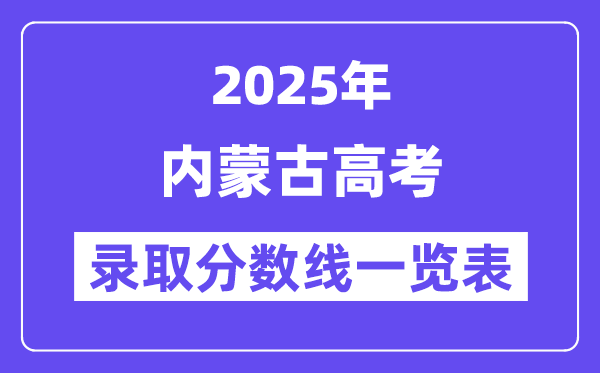 2025內(nèi)蒙古高考各批次錄取分?jǐn)?shù)線一覽表（含一本,二本,專(zhuān)科）