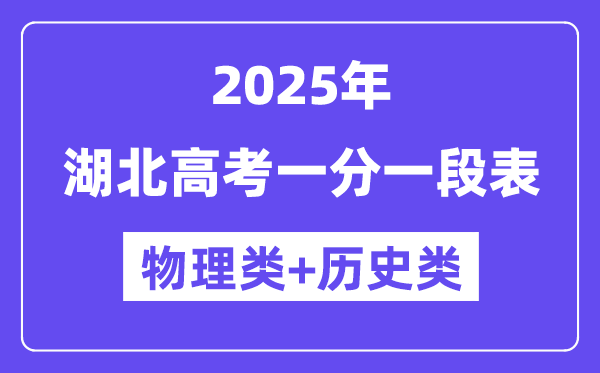 湖北高考分?jǐn)?shù)線2025年一分一段表（物理+歷史）