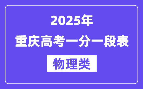 2025重慶高考一分一段表（物理類）位次排名查詢