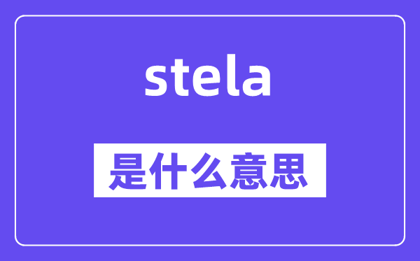 stela是什么意思,stela怎么讀,中文翻譯是什么