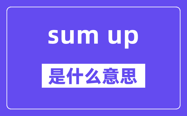 sum up是什么意思,中文翻譯是什么