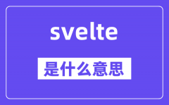 svelte是什么意思_svelte怎么讀_中文翻譯是