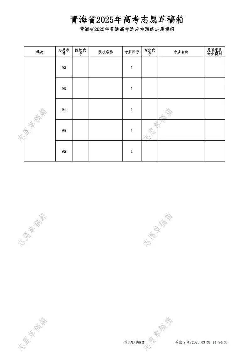2025年青海高考志愿填報指南（附志愿表填寫樣本）